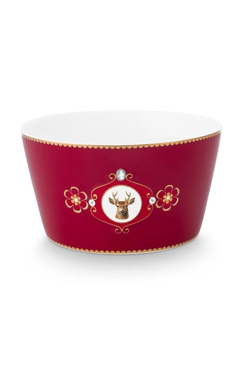 Pip Studio castron Love Birds Medallion 15 cm culoarea roșu