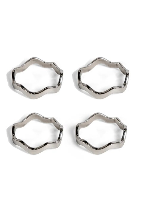 Sagaform obrączki na serwetki Anna 5 x 5 cm 4-pack kolor szary