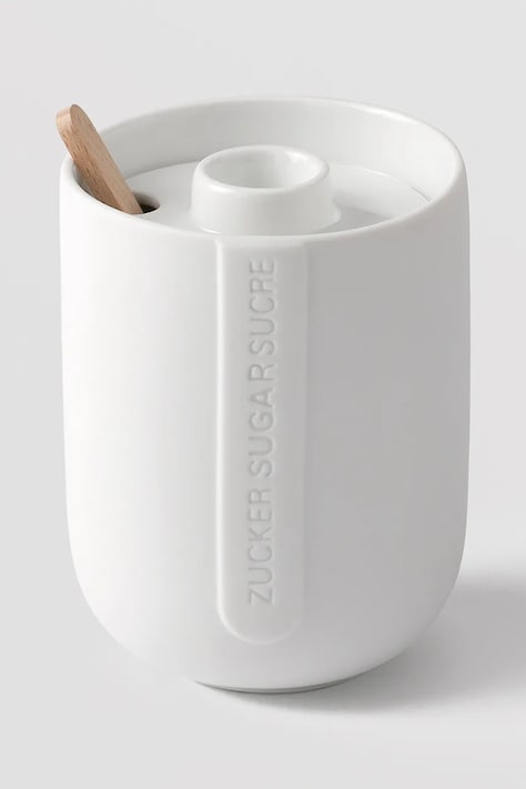 Posoda za sladkor z žlico Raeder Cozy Time 7 x 9,5 cm bela barva