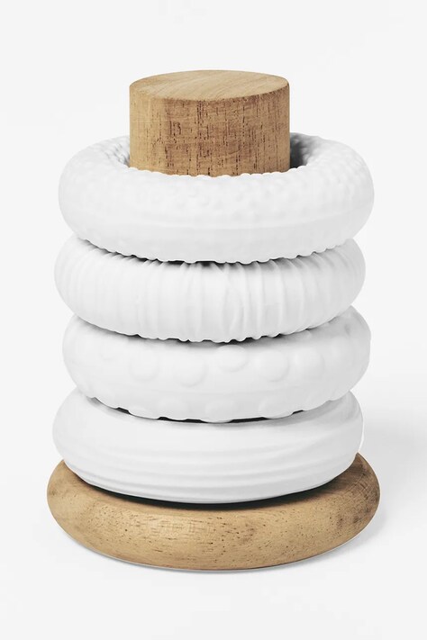 Raeder obrączki na serwetki ze stojakiem Cozy Time 8 x 6 cm kolor biały