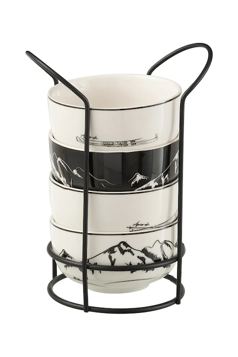 J-Line set di ciotole con supporto color multicolor 49242