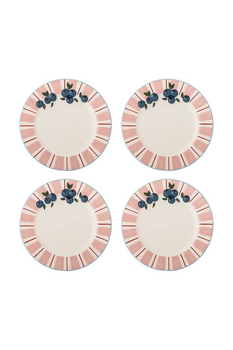 Bloomingville zestaw talerzy deserowych Carry 20,5 cm 4-pack kolor różowy 82063201