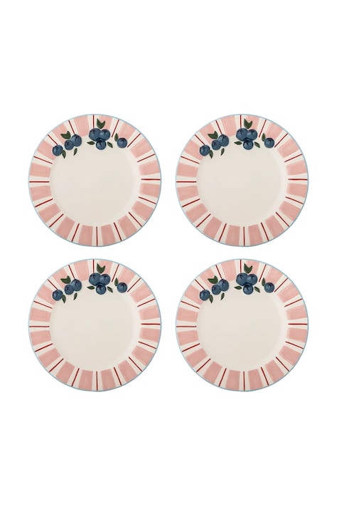 Bloomingville zestaw talerzy deserowych Carry 20,5 cm 4-pack kolor różowy 82063201