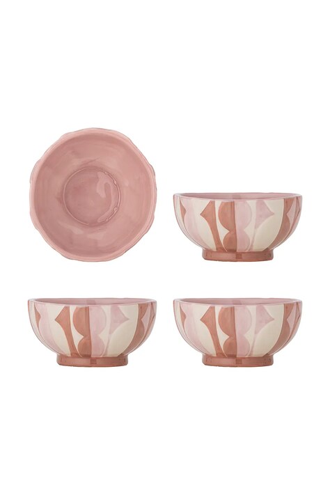 Bloomingville zestaw misek Saul 200 ml 4-pack kolor różowy 82063237