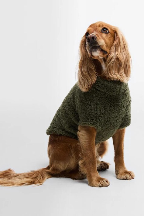 Barbour sweter dla psa Brindle Fleece Dog Jumper kolor zielony