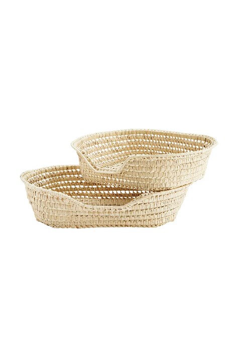 Madam Stoltz legowisko dla pupila 58 x 43 x 15/ 70 x 50 x 15 cm 2-pack kolor beżowy COR-30-MB