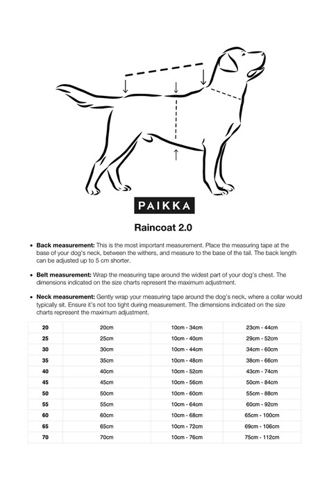PAIKKA płaszcz przeciwdeszczowy dla psa Raincoat 2.0 41 x 26 x 0,9 cm kolor multicolor 1049047