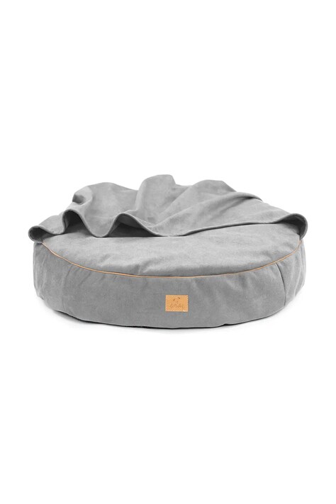 Bebobi okrągła poducha z kocykiem dla psa 70 x 70 x 10 cm kolor szary PPLMWZ