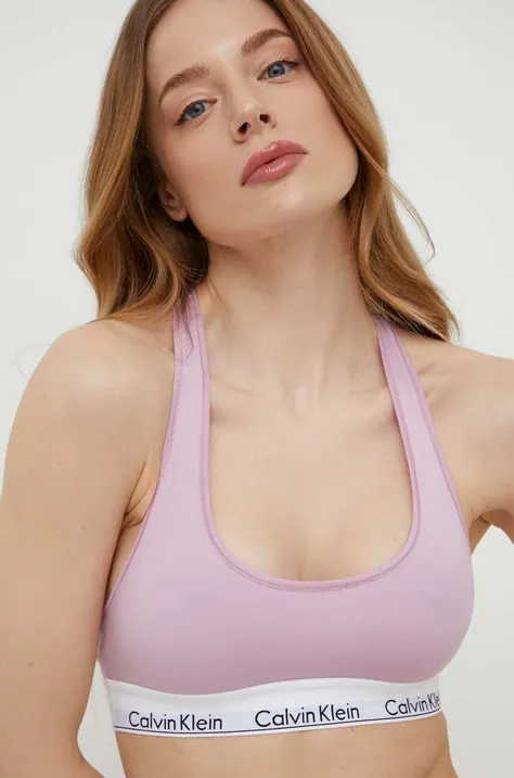 Бюстгальтер Calvin Klein Underwear цвет фиолетовый однотонный