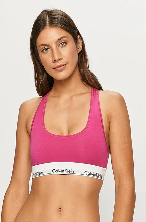 Сутиен Calvin Klein Underwear в розово с изчистен дизайн 0000F3785E