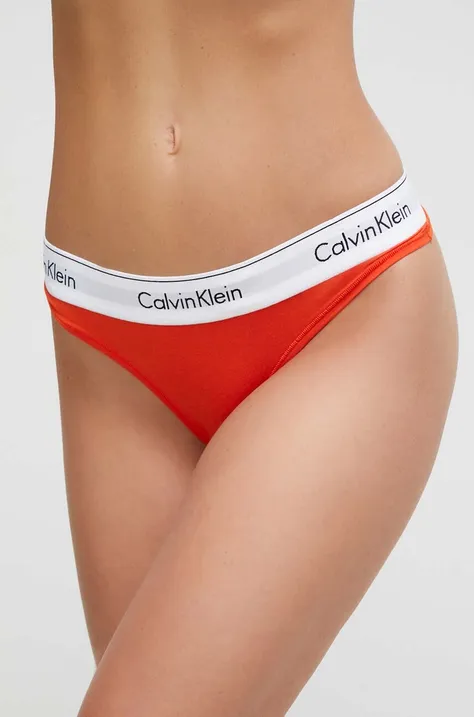 Calvin Klein Underwear tanga culoarea portocaliu 0000F3786E