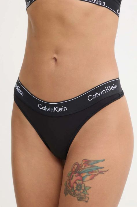 Calvin Klein Underwear stringi kolor czarny 0000F3786E