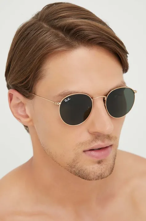 Сонцезахисні окуляри Ray-Ban чоловічі колір золотий