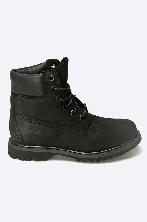 Členkové topánky Timberland Premium Boot 8658A-BLACK, dámske, čierna farba, na plochom podpätku