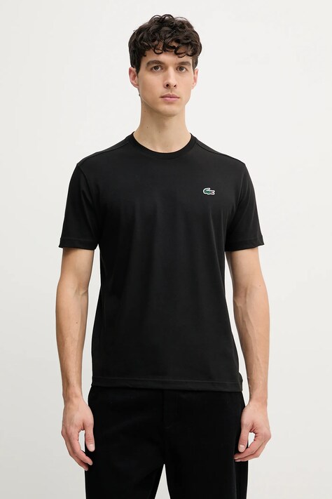 Футболка Lacoste мужской цвет чёрный однотонный