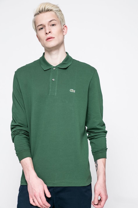 Lacoste longsleeve bawełniany męski kolor zielony gładki L1312