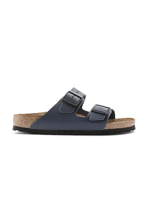 Birkenstock papuci de piele Arizona barbati, culoarea albastru marin
