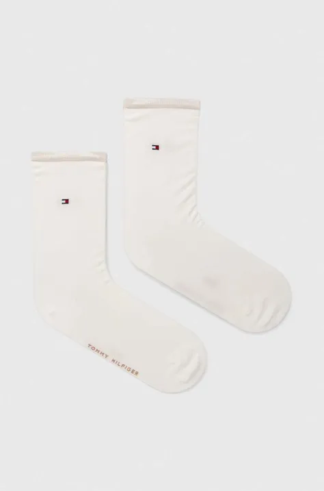Ponožky Tommy Hilfiger 2-pak dámske, biela farba, 371221.