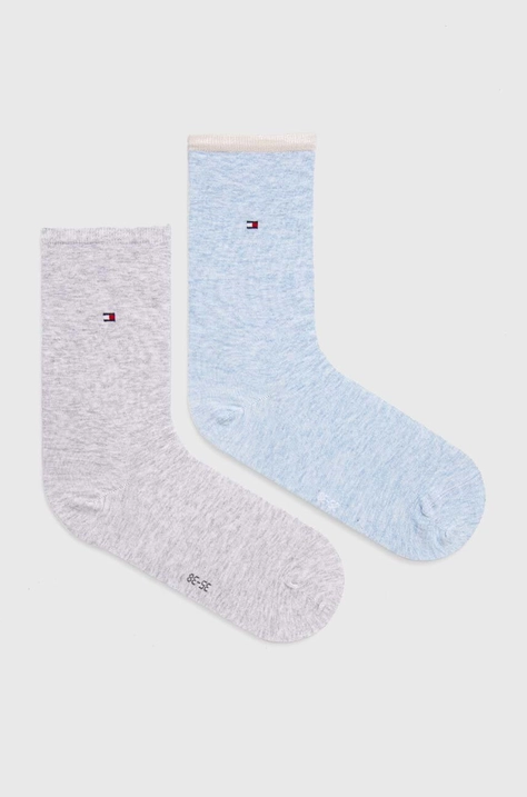 Nogavice Tommy Hilfiger 2-pack ženski, črna barva