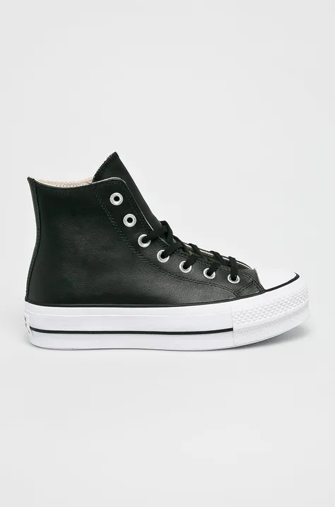 Converse leather trainers women's black color