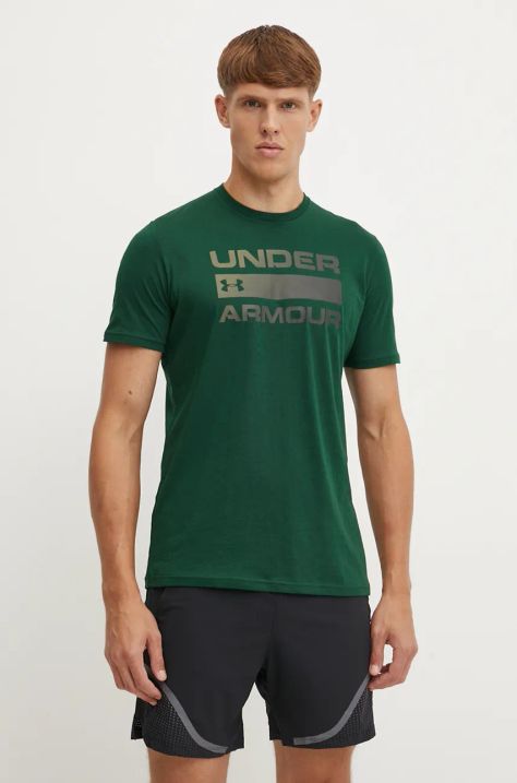 Under Armour maglietta da allenamento Team Issue Wordmark colore verde 1329582