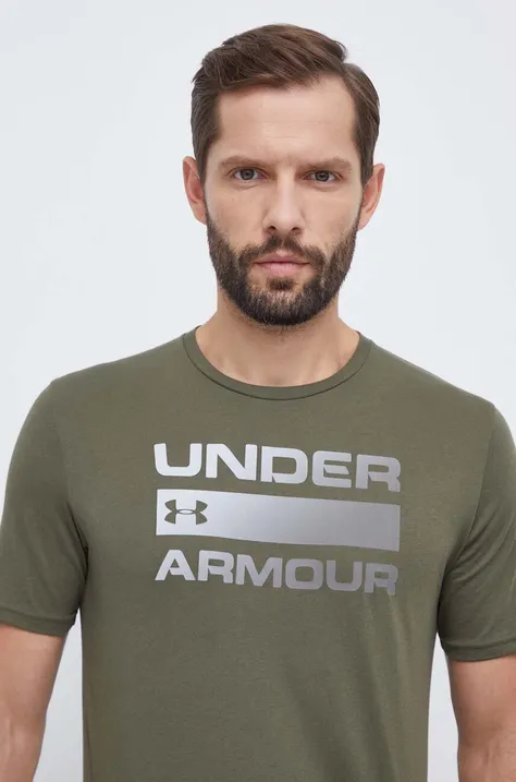 Majica kratkih rukava Under Armour za muškarce, boja: zelena, s tiskom