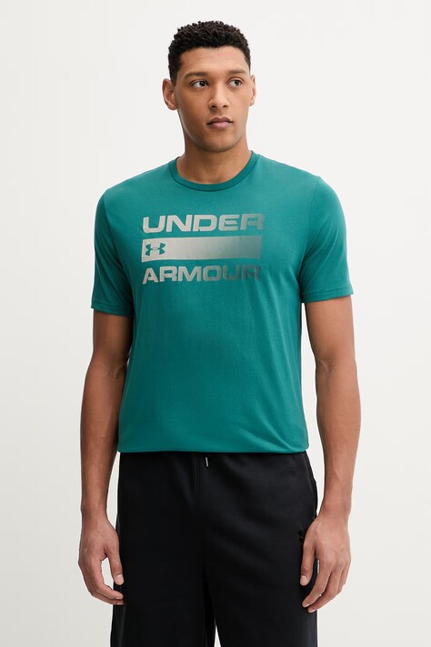 Under Armour t-shirt treningowy Team Issue Wordmark kolor zielony z nadrukiem 1329582