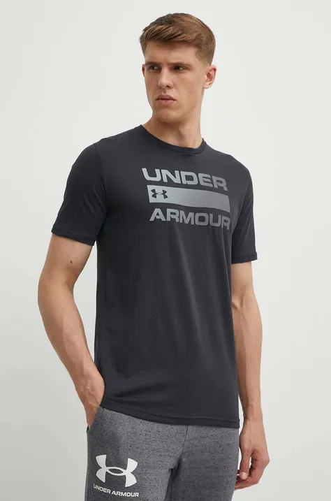 Under Armour tricou barbati, culoarea negru, cu imprimeu