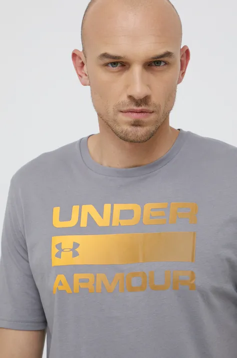 Kratka majica Under Armour moški, siva barva