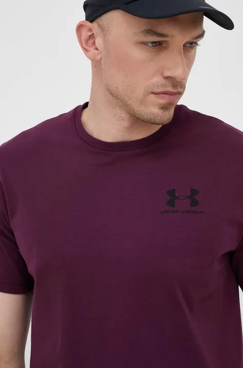 Under Armour t-shirt męski kolor fioletowy gładki 1326799