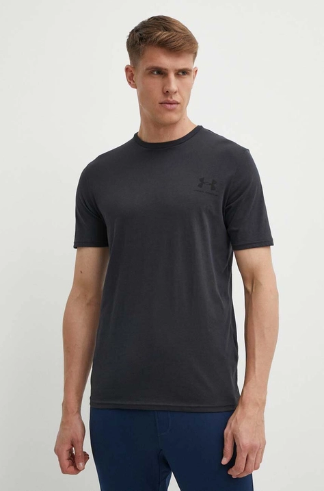 Under Armour tricou barbati, culoarea negru, cu imprimeu, 1326799