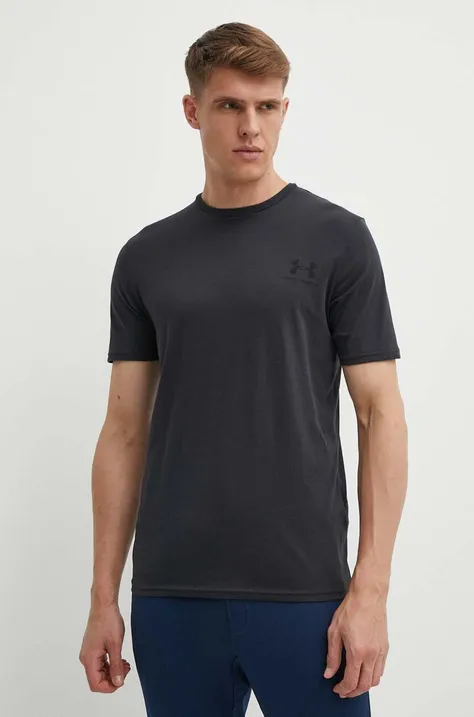 Majica kratkih rukava Under Armour za muškarce, boja: crna, s tiskom, 1326799