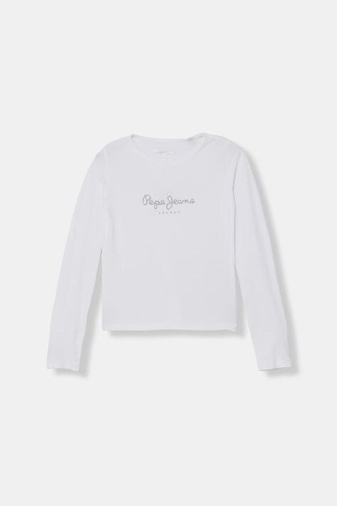 Pepe Jeans longsleeve dziecięcy Hana kolor biały z nadrukiem