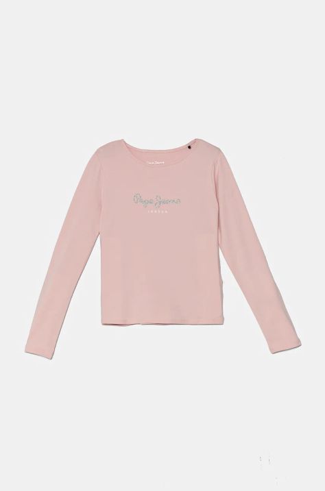 Pepe Jeans longsleeve copii culoarea roz