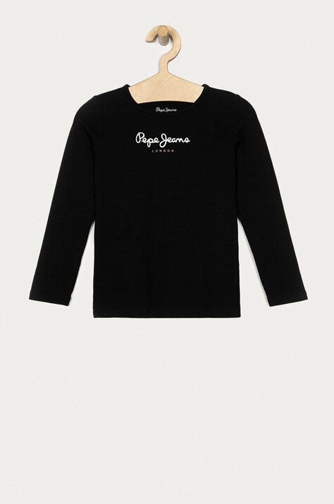 Pepe Jeans longsleeve copii Hana culoarea negru, cu imprimeu