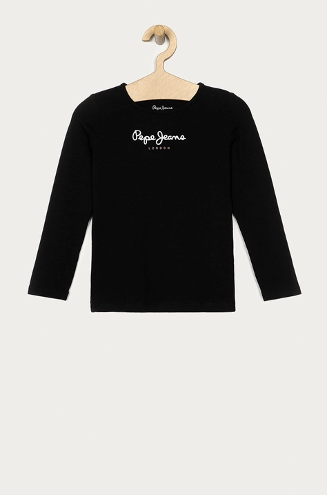 Pepe Jeans longsleeve copii Hana culoarea negru, cu imprimeu