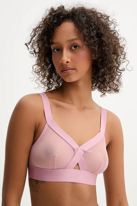 Dkny biustonosz kolor różowy transparentny gładki DK4084