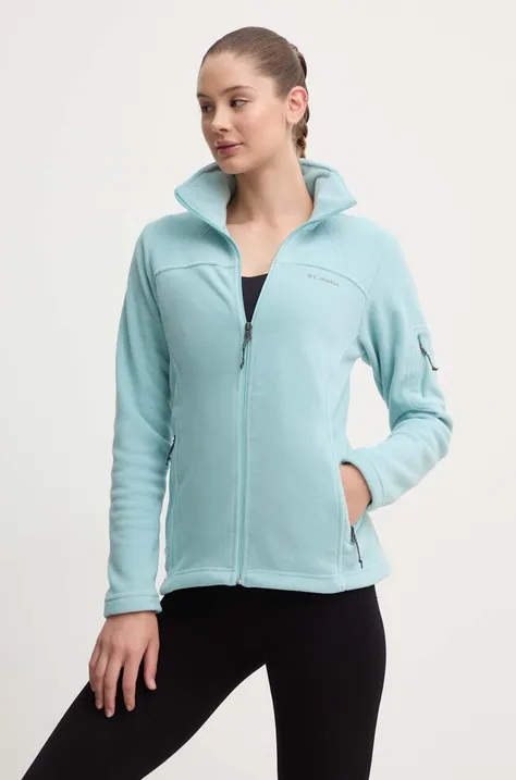 Columbia sports sweatshirt Fast Trek II women's turquoise color