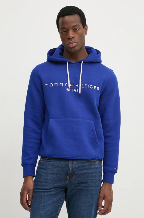 Μπλούζα Tommy Hilfiger χρώμα: μπλε, με κουκούλα