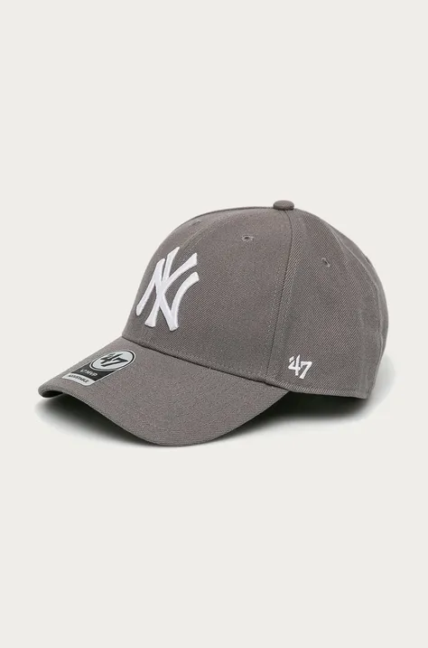47brand czapka z daszkiem MLB New York Yankees kolor szary z aplikacją  B-MVPSP17WBP-DY