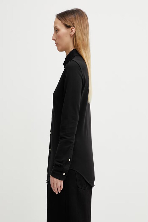 Bavlněná košile Polo Ralph Lauren černá barva, regular, s klasickým límcem, 211664427010