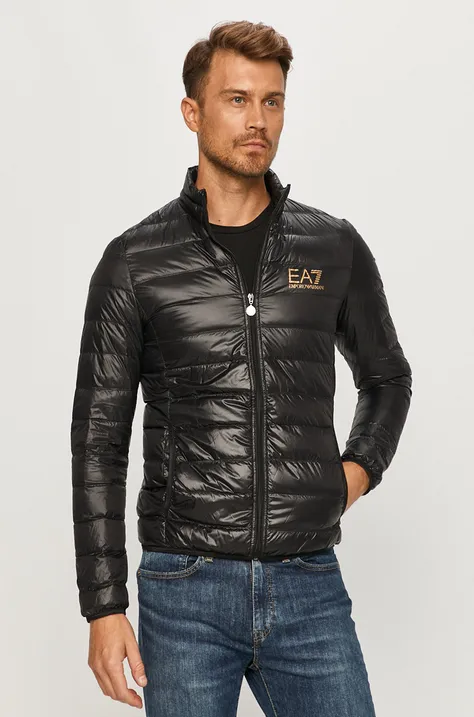 Пухова куртка EA7 Emporio Armani колір чорний перехідна