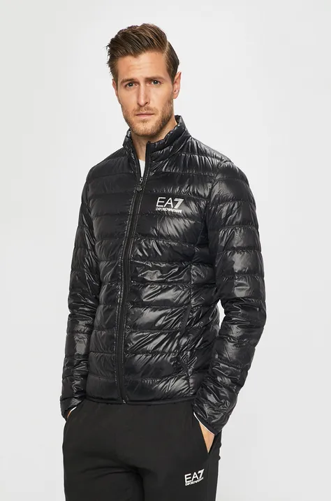 Пухова куртка EA7 Emporio Armani колір чорний перехідна