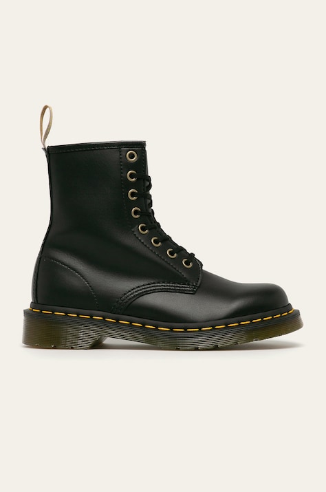 Farmářky Dr. Martens Vegan 1460 dámské, černá barva, na plochém podpatku