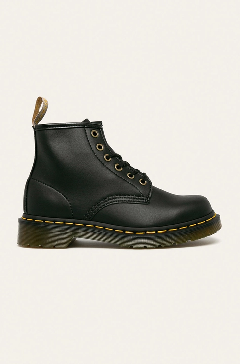 Dr. Martens botine Vegan 101 femei, culoarea negru, cu toc plat 23984001-Black