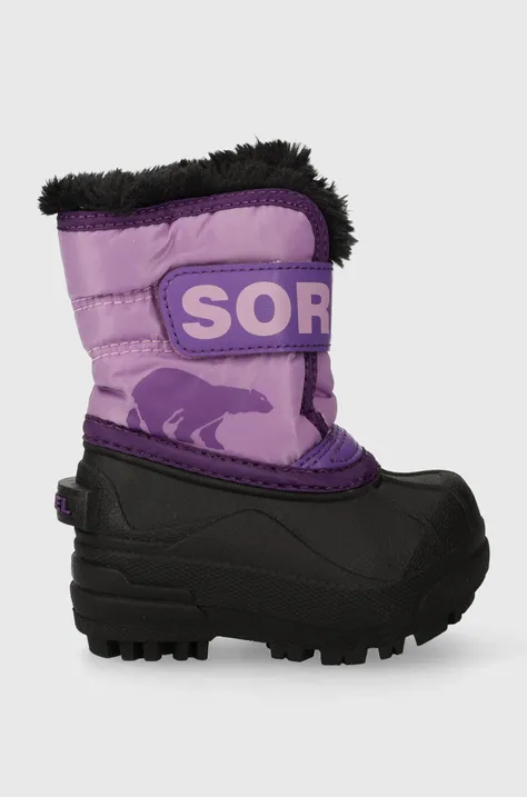 Дитячі чоботи Sorel SPORTY STREET колір фіолетовий