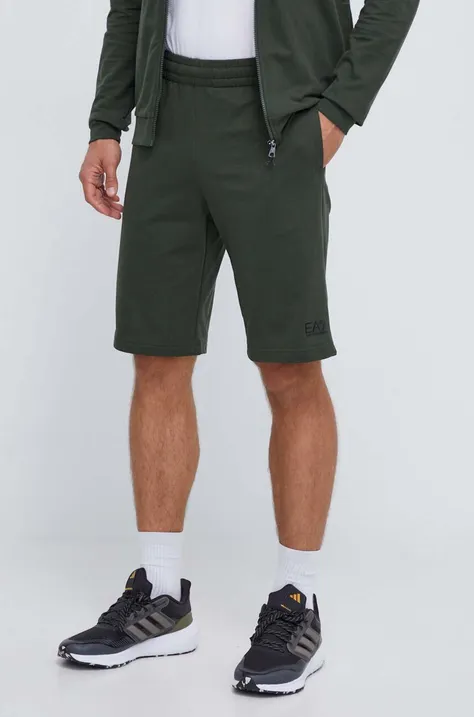 EA7 Emporio Armani pantaloni scurti barbati, culoarea verde