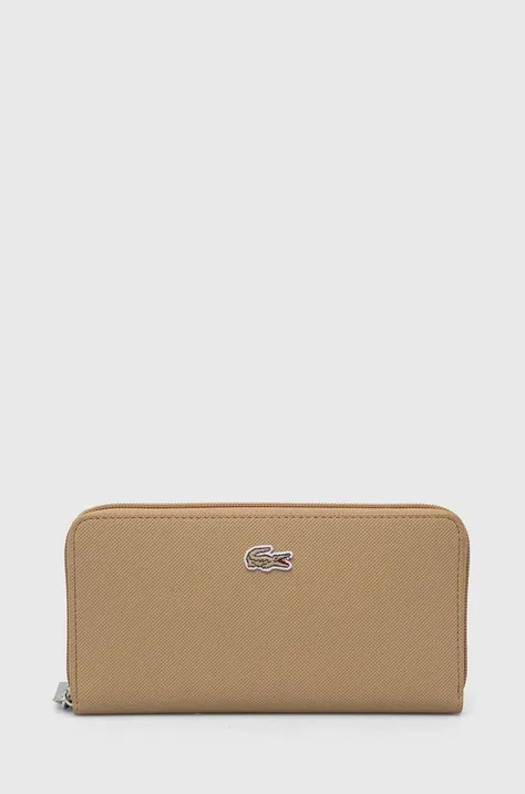 Lacoste portfel damski kolor beżowy
