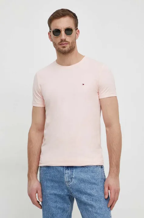 Kratka majica Tommy Hilfiger moška, roza barva, MW0MW10800