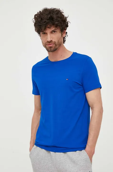 Kratka majica Tommy Hilfiger moška, mornarsko modra barva, MW0MW10800